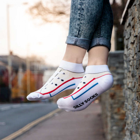 Silly Socks - White Sneaker (Size 3-7)