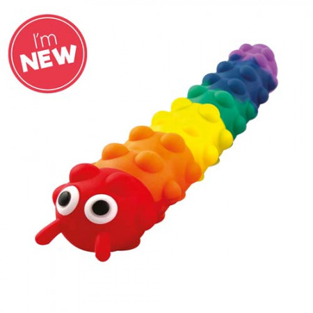 Light Up Suction Push Popper Rainbow Caterpillar